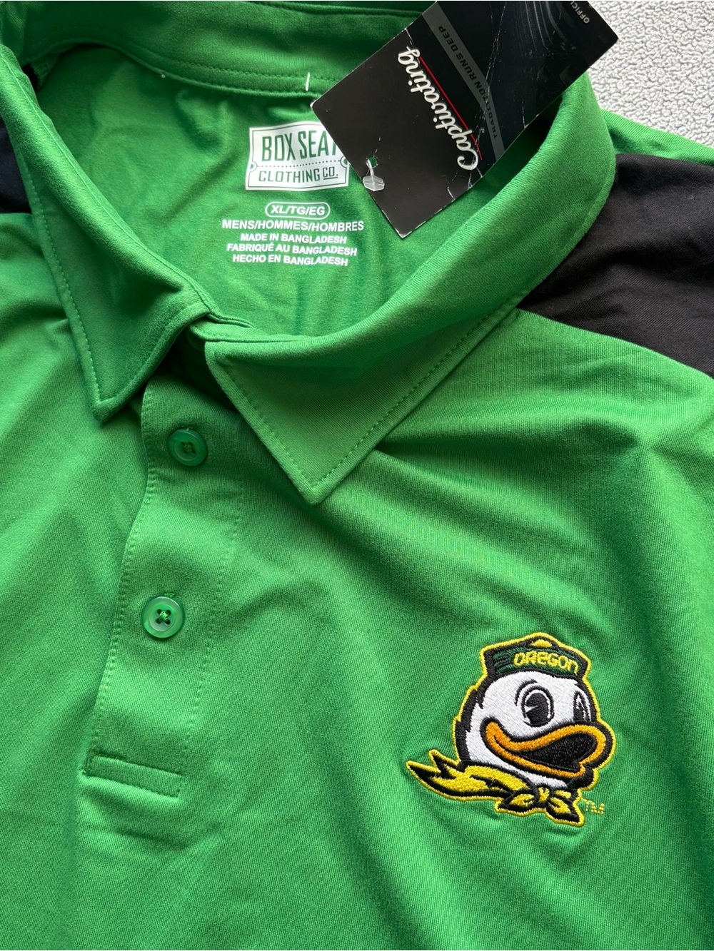 Box Seat Green Oregon Duck NWT Embroidered Polo Shirt in XL